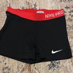 Nike Pro Black and Red Shorts
